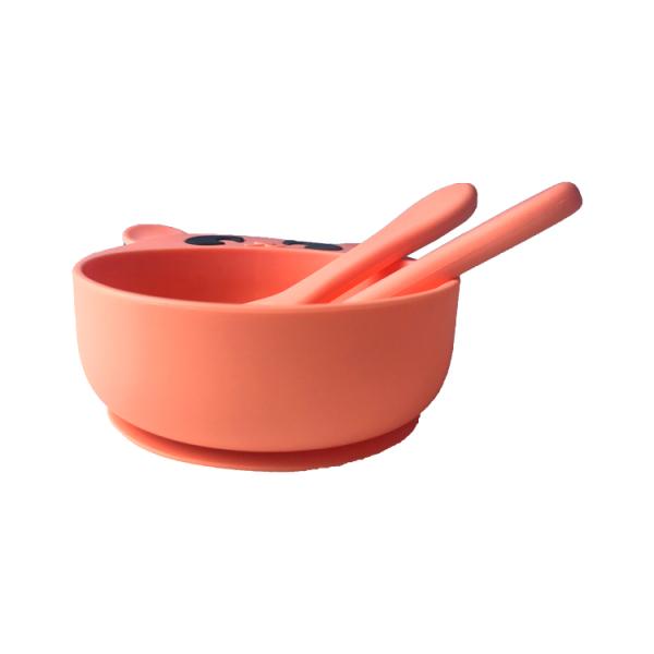 Panda Shape Baby Silicone Products BPA Free Portable Silicone Bowl And Spoon