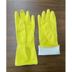 M 45g Tensile Yellow Household Gloves Cotton Spray Flocklined