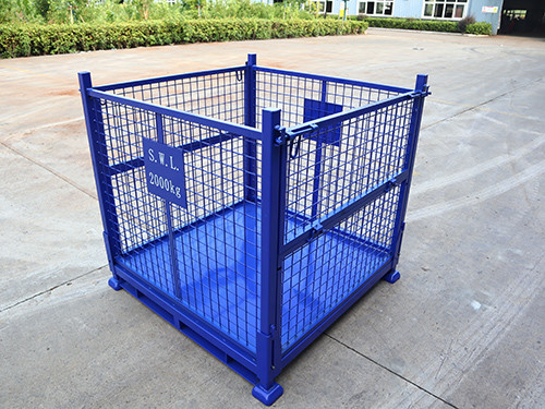 Move Collapsible Pallet Cage With Powder Coating And Galvanized Mesh Size 50mm X 50mm