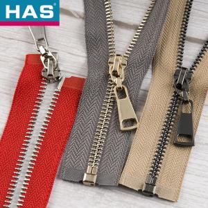 Fancy #5 Brass Zipper Green White 2 Way Metal Zip With Unique Zipper Pulls