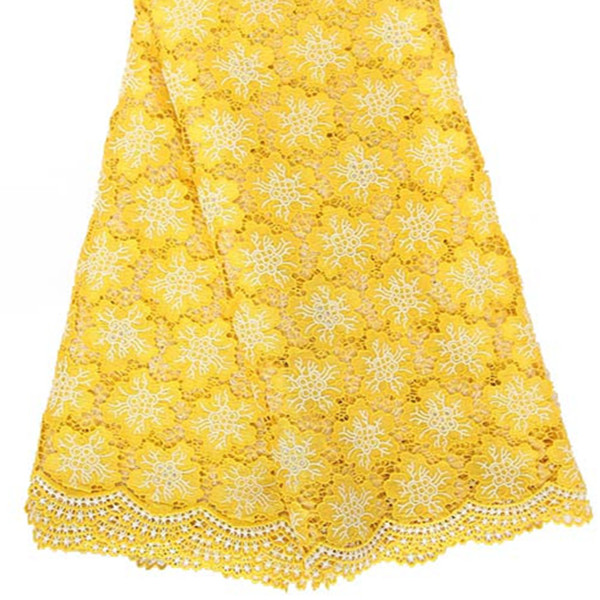 Buy Embroidery Metallic African Guipure Lace Fabric/Unique Swiss Cord Lace Fabric  for wedding at wholesale prices