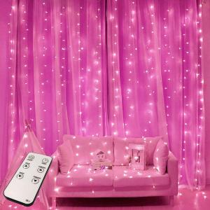 Indoor 2M Height LED Curtain Lights / Vertical Lights Pink 120V