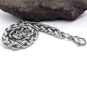 Silver Plated Titanium Stainless Steel Wheat Chain Bracelet (JCE394)