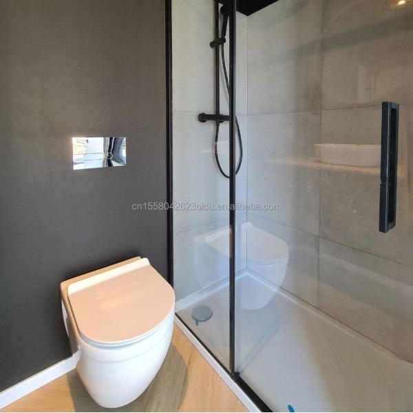 One Bedroom Hotel Black Shipping Container House Steel Door Luxury 20ft Prefabricated Wooden Houses with Kitchen and Bathroom