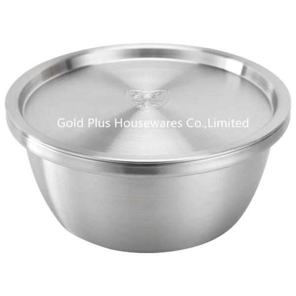 Buy Functional 18cm Diameter Stainless Steel Basin Bowl With Lid at wholesale prices