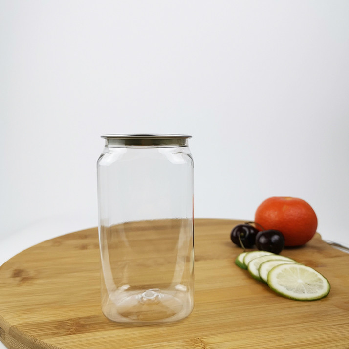 China 350ml Plastic Food Container Jars Square With Easy Pull Cover on sale