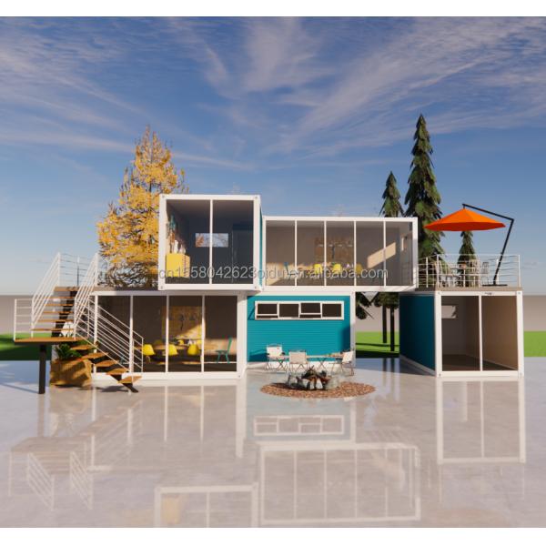 Detachable 20ft Flat Pack Luxury Small Living Container House with Aluminum Alloy Windows and Galvanized Steel Bending 180g