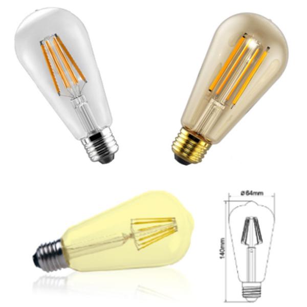 ST64 Edison LED Filament Bulbs Dimmable 4W 6W 8W 2200K 1050lm Old Fashioned Light Bulbs