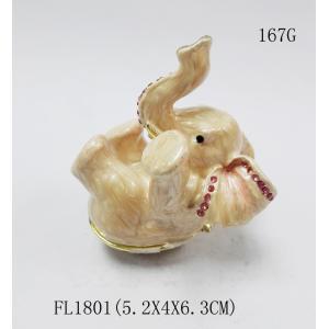 Animal jewelry box meatl pewter elephant trinket box elephant trinket box