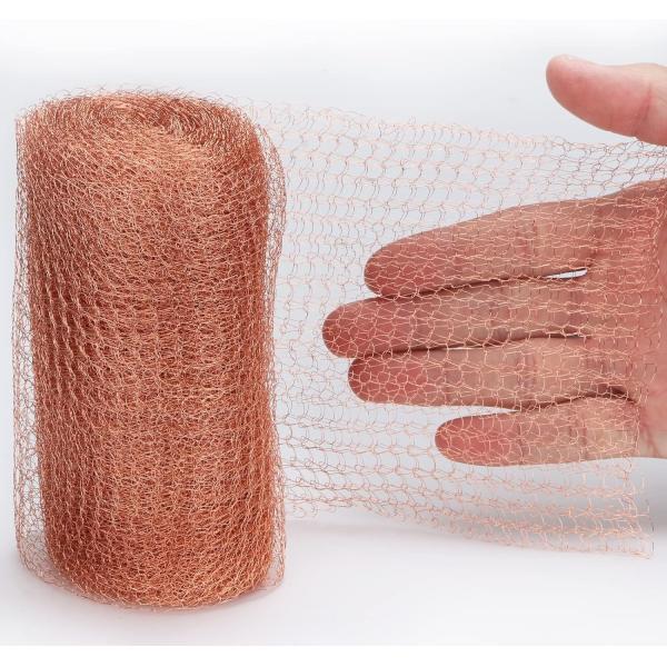 Copper Wire Knitted Rodent Mesh Rustproof 0.2mm/0.28mm Wire 127mm 15.2m Length
