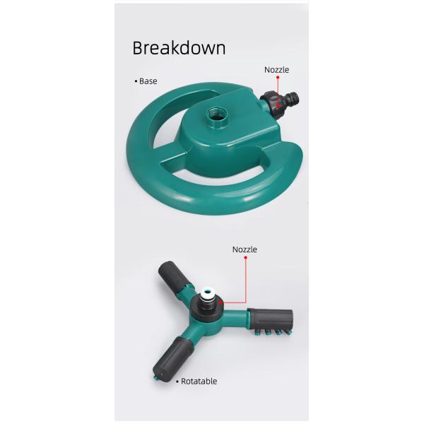 Automatic Watering Grass Lawn 3 Arms Nozzles Garden Sprinkler with Female Connection