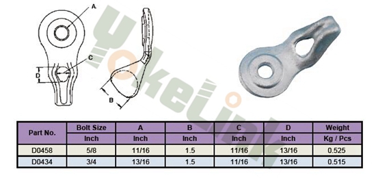 Angle Thimble Eyelet for Poleline Hardware