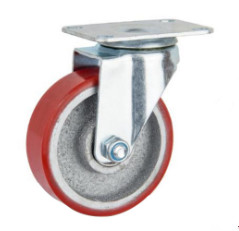 Buy 100mm Iron Wheels Polyurethane Casters Swivel Caster Wheels 100kg at wholesale prices