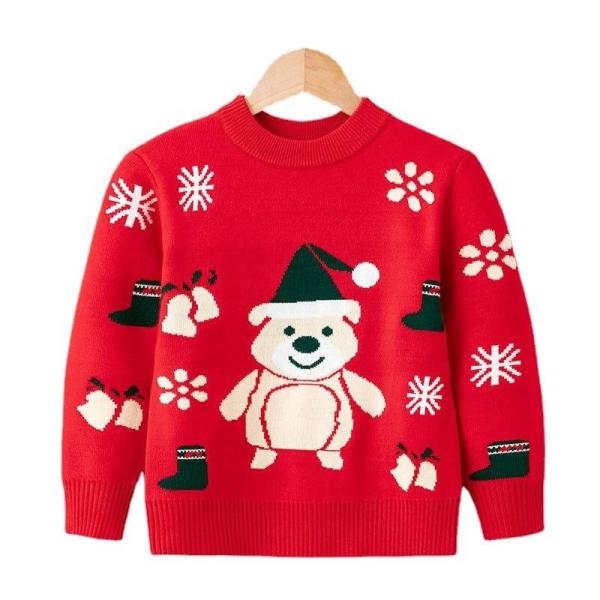 Fashion Christmas Children's Pullovers Kids Girls Boys Knitted Crew Neck