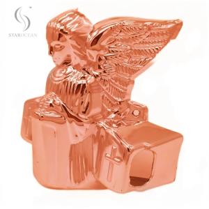 Custom Bronze Electroplated Plastic Material Coffin Parts Funeral Ornamentation