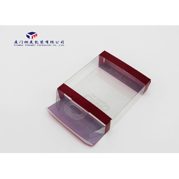Clear Hard Plastic Box Offset Printing 0.3MM Thickness PET Plastic Box With Hang Hole