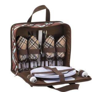 Picnic Backpack handbag Classic 4 Person Insulated Design Waterproof Blanket and