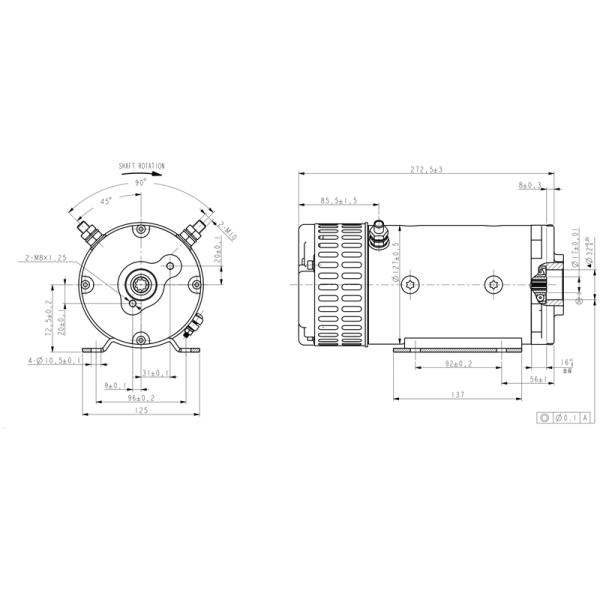 24v 3.7kw / 4.0kw Series Wound DC Motor Bucher / Monarch Type