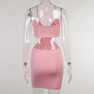 Low Cut Halter Suspender Sexy Women Dresses 61cm