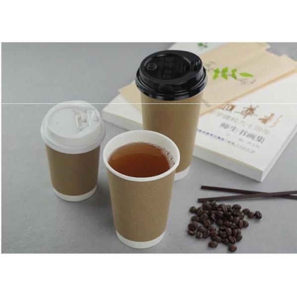 Buy Takeaway Kraft Compostable Hot Paper Coffee Cups , Disposable Espresso Cups at wholesale prices