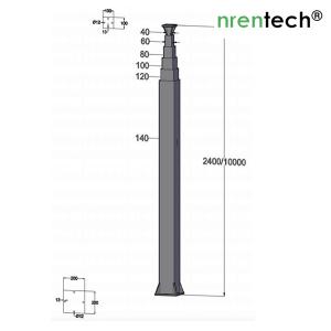 10m galvanized crank telescopic mast- NR-G2400-10000