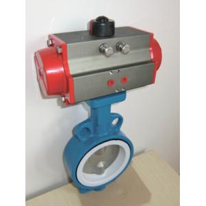 DN65 Soft Seal Centerline Butterfly Valves Wafer Type With Pneumatic Actuator