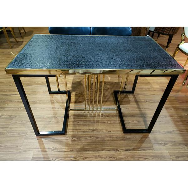 Buy Fire Stone Top 120*70*75cm Painting Wrought Iron Table at wholesale prices