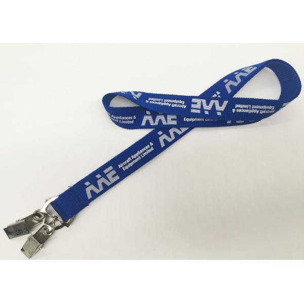 Fashionable Nylon Silk Screen Lanyards With Snap Hook / Card Clip