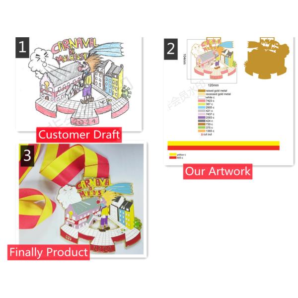 Hot Sale Design Your Own Logo Gymnastics Medal Hanger Sport Alloy Medaille Carnival Medal With Lanyard