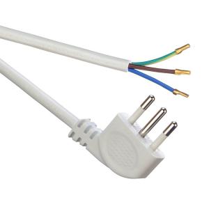 IMQ Standard 3 Pin Angeled 16A Italy White Power Cords H05VV-F 3x0.75MM² with