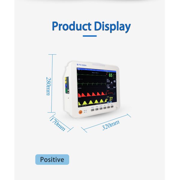 ISO FSC Approved Multi Parameter Patient Monitor with 7 Languages Support and 2 Years Shelf Life for Hospital Clinic Home Nursing