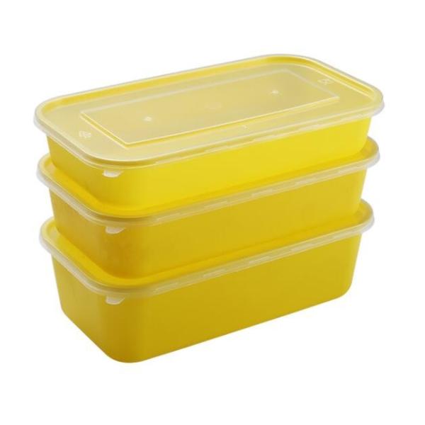 Buy Children School Yellow Rectangle Disposable Lunch Box Food Container Packaging at wholesale prices