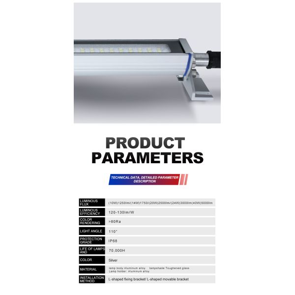 Waterproof CNC Machine Work Lights Aluminum 24V 110V 220V Explosion Proof