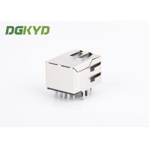 100M Tab Down Shield single port CAT5 RJ45 network JACK with filter, G/Y LEDS