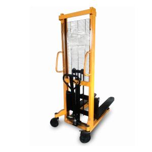 1T 1.6M manual forklift hand pallet truck stacker with Top quality C-type steel