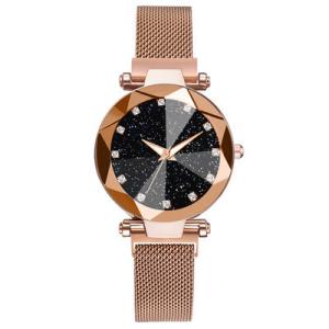 Quality New Fashion Luxury Women Watches Unique Starry Sky Diamond Watch Alloy Mesh Belt Magnet Buckle Ladies Quartz Wrist Watch for sale