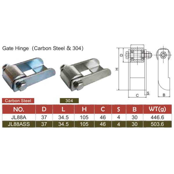 White Color Galvanized Folding Gate Hinge Steel Material