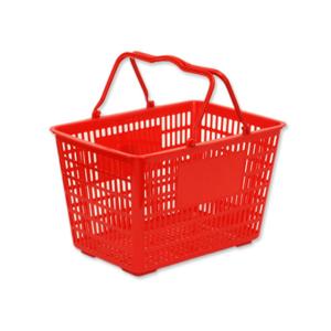 Rectangular Plastic Hand Shopping Basket Hollow - out Double Handle