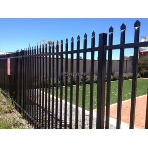 Powder coated tubular steel fence