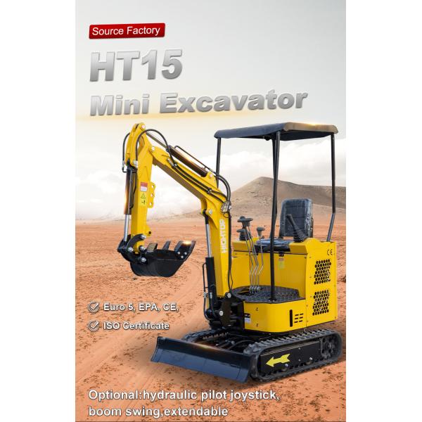 1500kg Small Crawler Excavator Full Hydraulic Pilot Compact Digging Machine