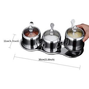 Seasoning Condiment Stainless Steel Spice Jars Canisters Set