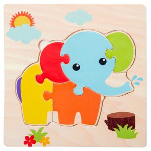 Montessori Games Baby Toys Animals Traffic Kids 3D Puzzles Wooden Cartoon