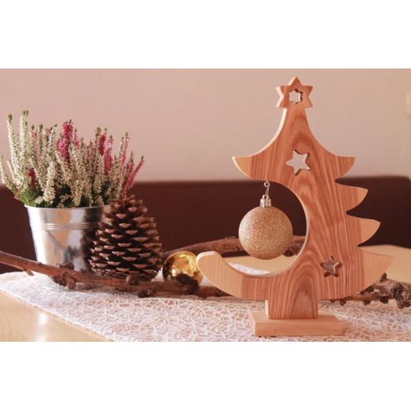 wooden Christmas tree Christmas decoration Wooden decoration Ball Ash Table decoration