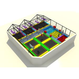 Commercial Soft Play Trampoline , Galvanized Steel Pipe Big Trampoline Park