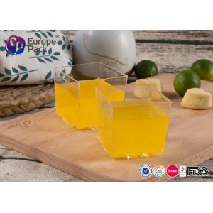 FDA Free Square Disposable Cups Clear Plastic Dessert Containers 60ml