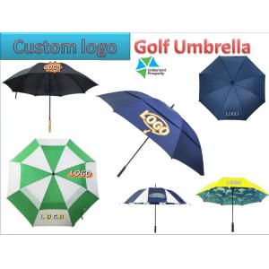 Customized Logo Windproof Fiberglass Golf Umbrella Double Canopy