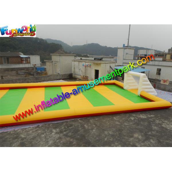 Sewed Inflatable Sports Games Soapy Football Field 20m X 10m
