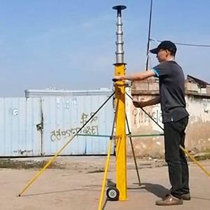 Lightweight Hand Winch Portable Telescoping Aluminum Mast