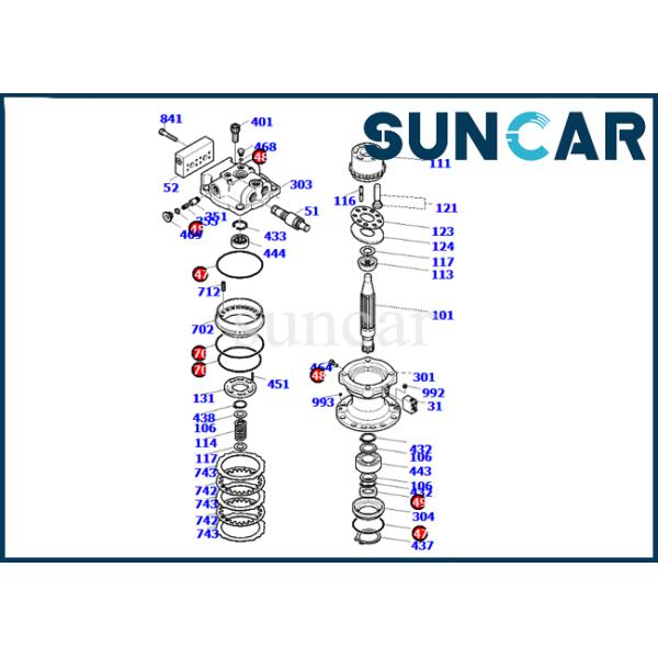 2401-9247KT Hydraulic Motor Seal Kit Fits Komatsu SOLAR 140LC-V DOOSAN DH150-7