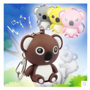 China New creative gift product cartoon animal Koala led light keychain keyrings with sound on sale